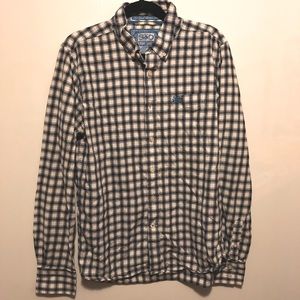 Superdry Blue and White Plaid Button Down Shirt